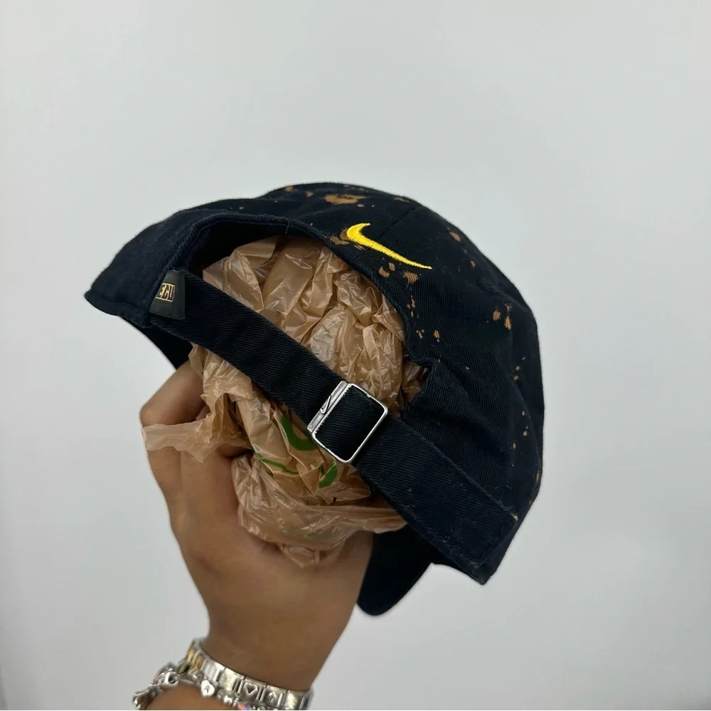 Nike ECU Pirates Custom Bleach Splatter Dad Hat OS Embroidered